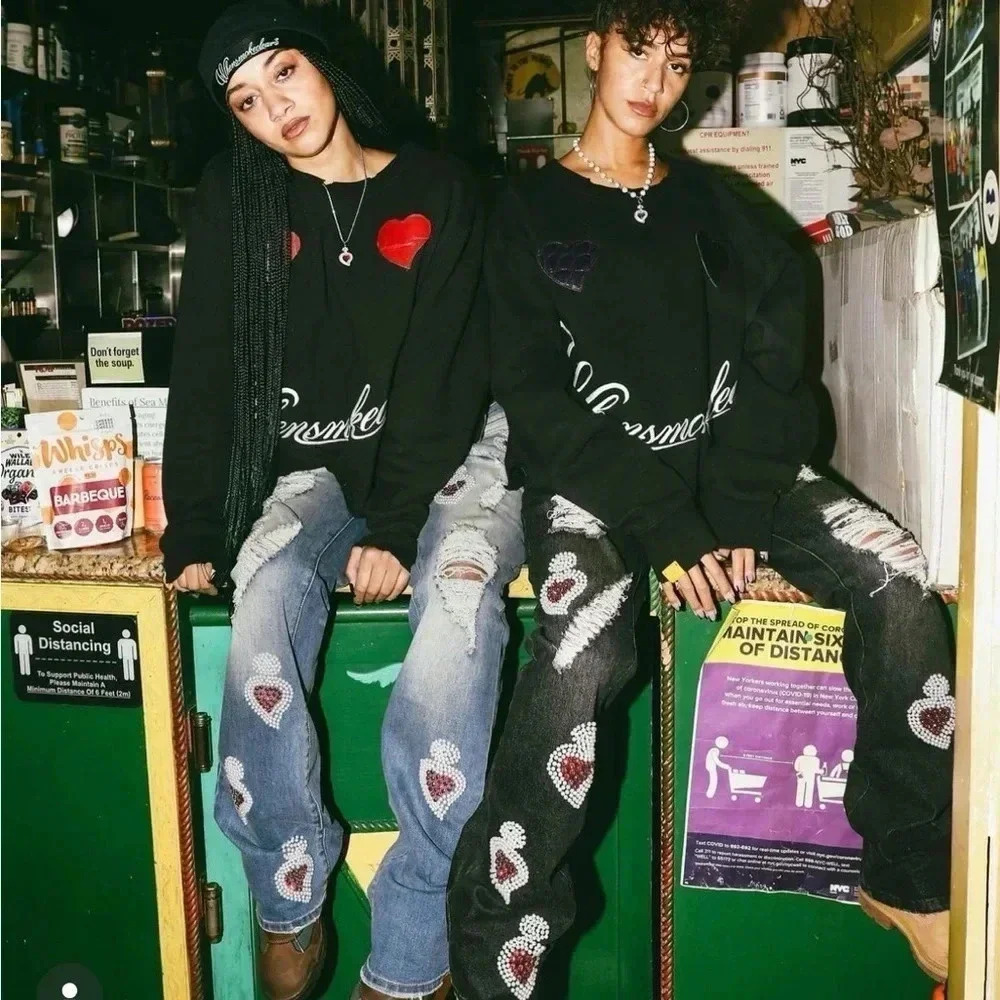 Whensmokeclears red heart sweater